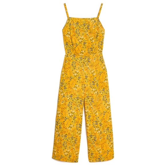 yellow flowy jumpsuit